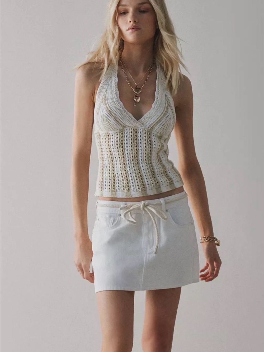 Kimchi Blue Tulum Crochet Halter Top